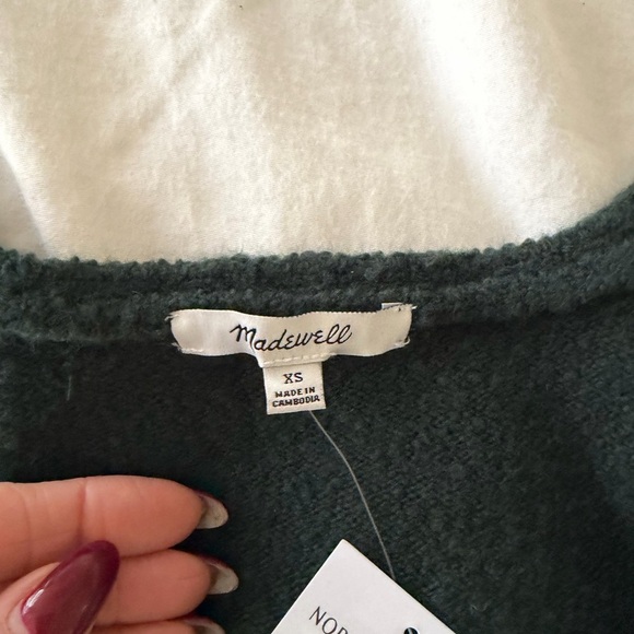 Madewell V-Neck Women's Sweater - dark green - NWT Size XS - Picture 2 of 4